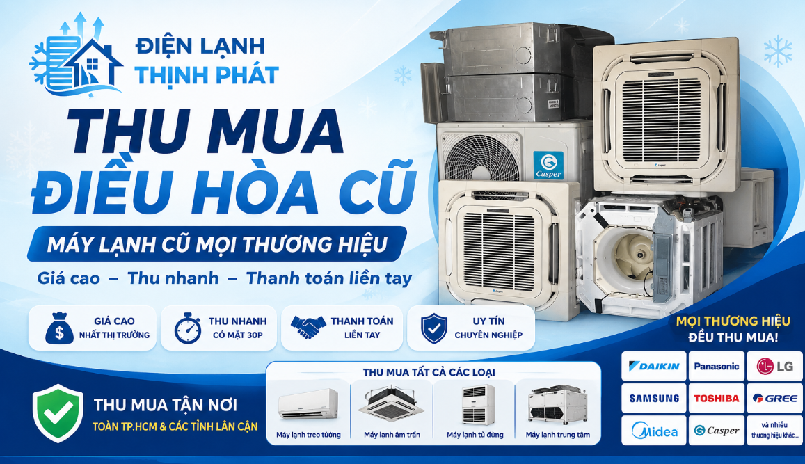 Thu Mua Máy Lạnh Cũ Giá Cao – Báo Giá Minh Bạch, Thanh Toán Ngay, Dịch Vụ Trọn Gói